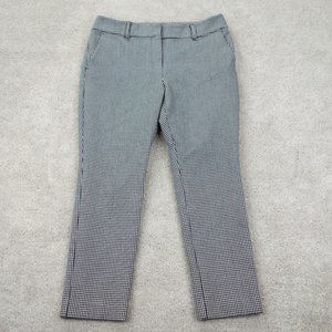 Anne Taylor Factory Pants Women's 6 Petite Black Checkered Stretch Curvy Chino